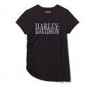 Women's Ombre Bling Side Ruched Top - Harley Black